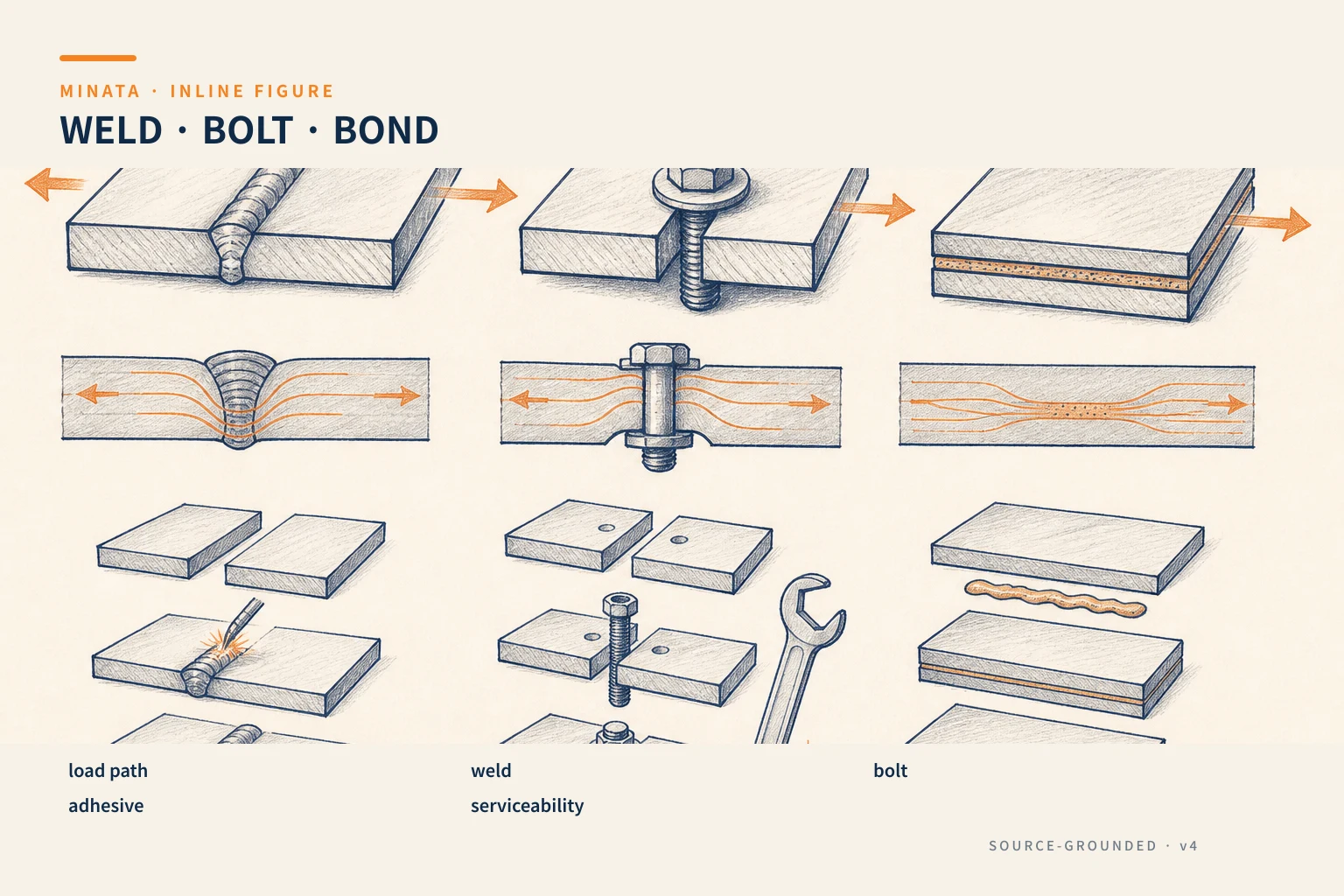 Diagram for choosing a joint type by load and serviceability