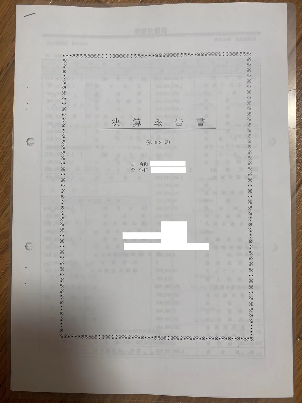 Company financial report 決算報告書